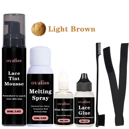 Lace Wig Installation Kit – Waterproof Glue, Tint Mousse & Melting Spray